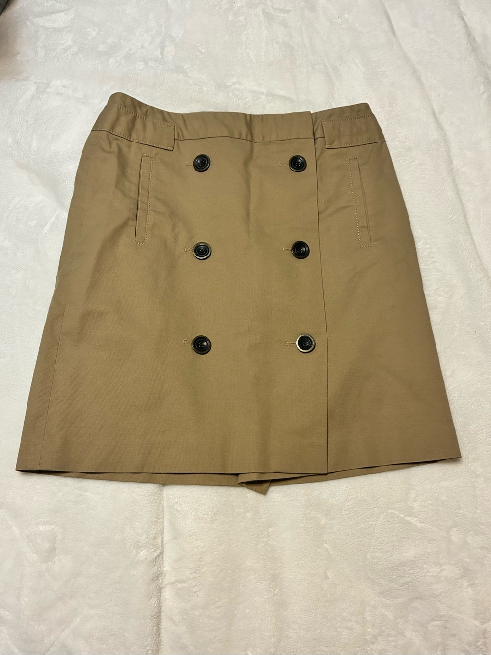 LOFT WOMEN'S DOUBLE-BREASTED KHAKI SKIRT